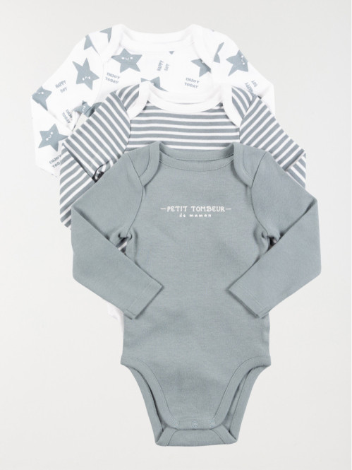 Lot de 3 bodies étoiles garçon (3-24M)