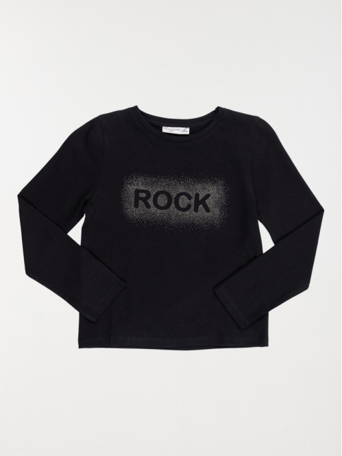 T-shirt rock noir fille (3-12A)
