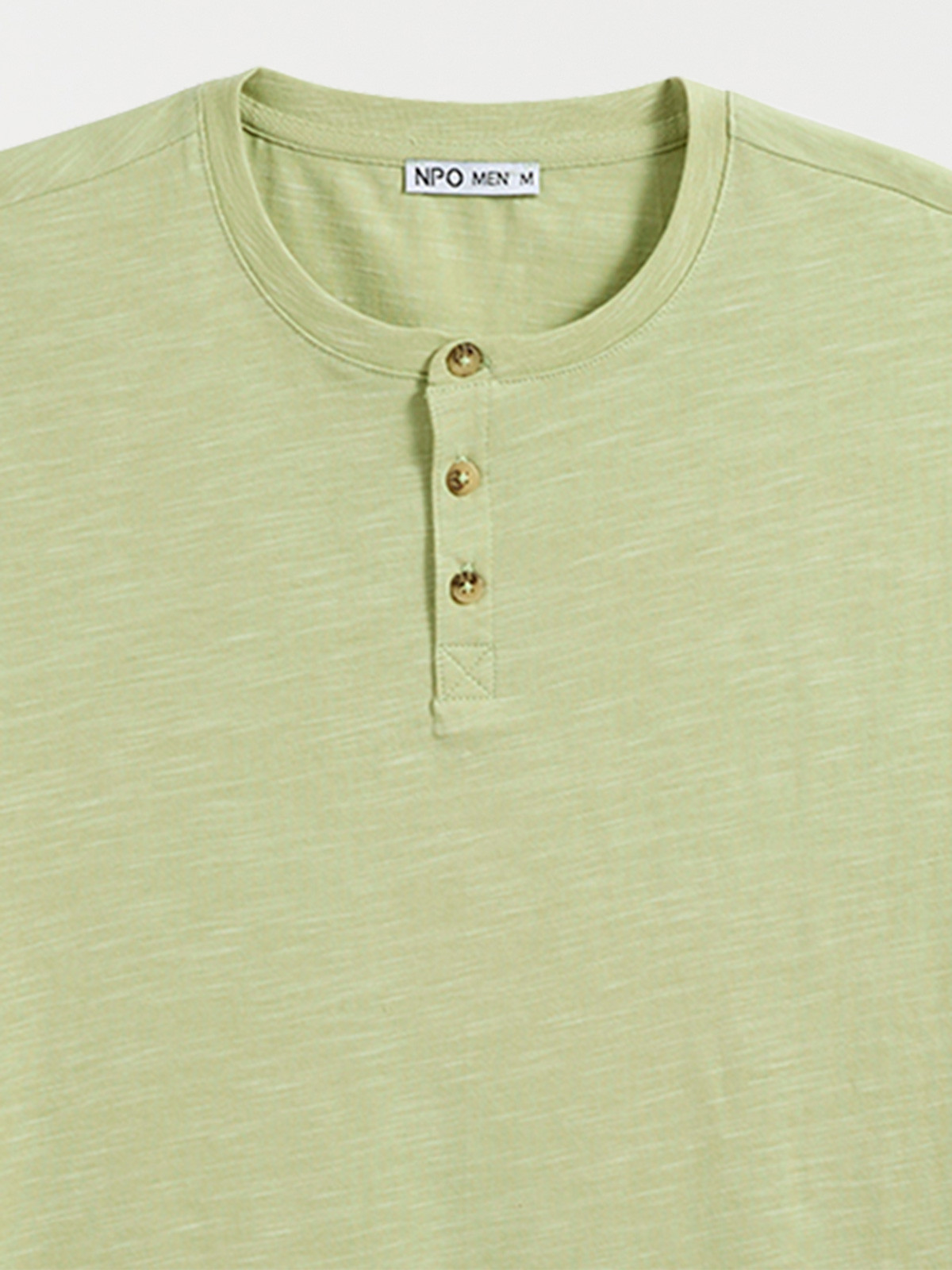 T-shirt wasabi col rond boutonné homme