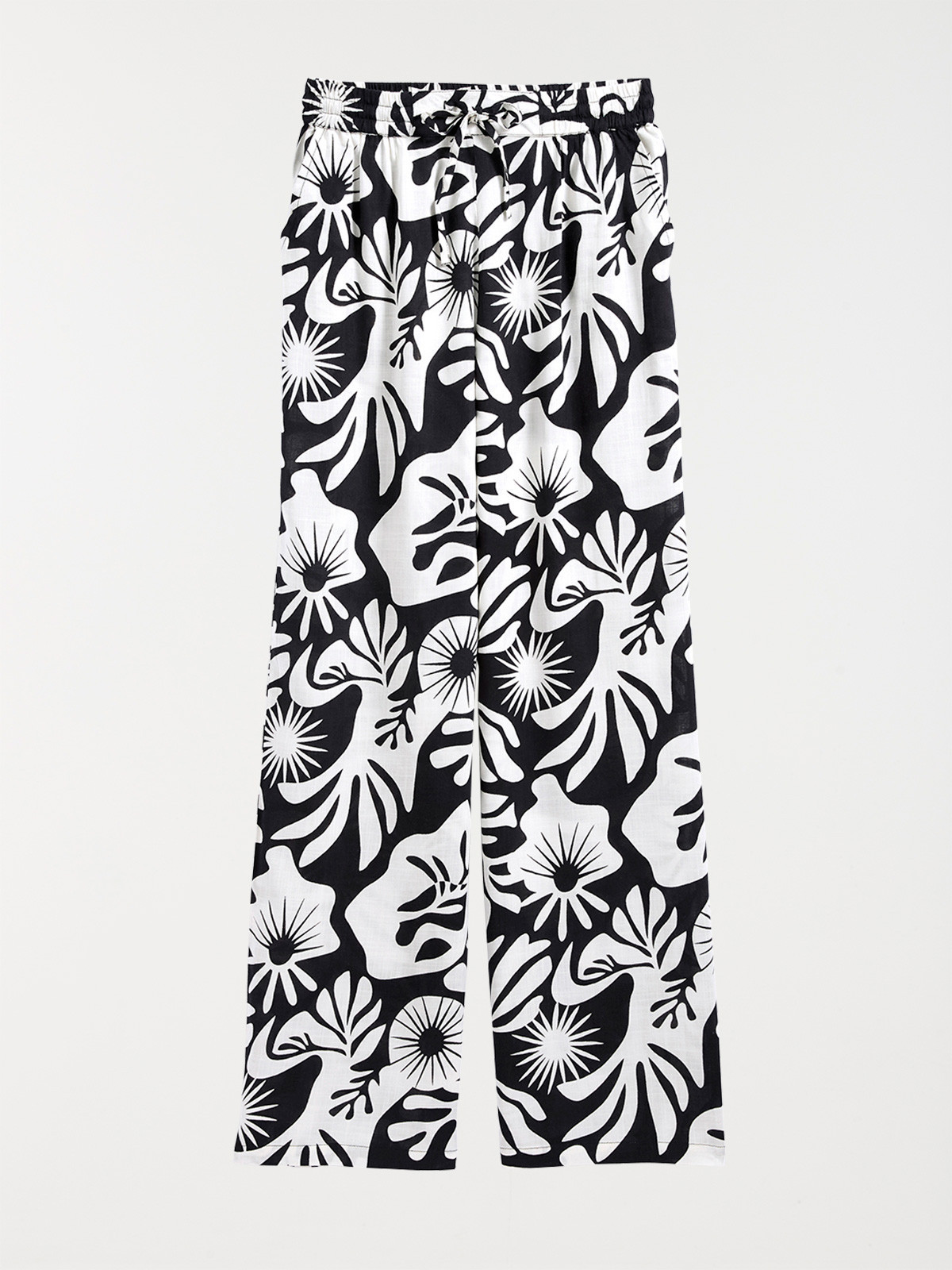 Pantalon imprimé végétal femme