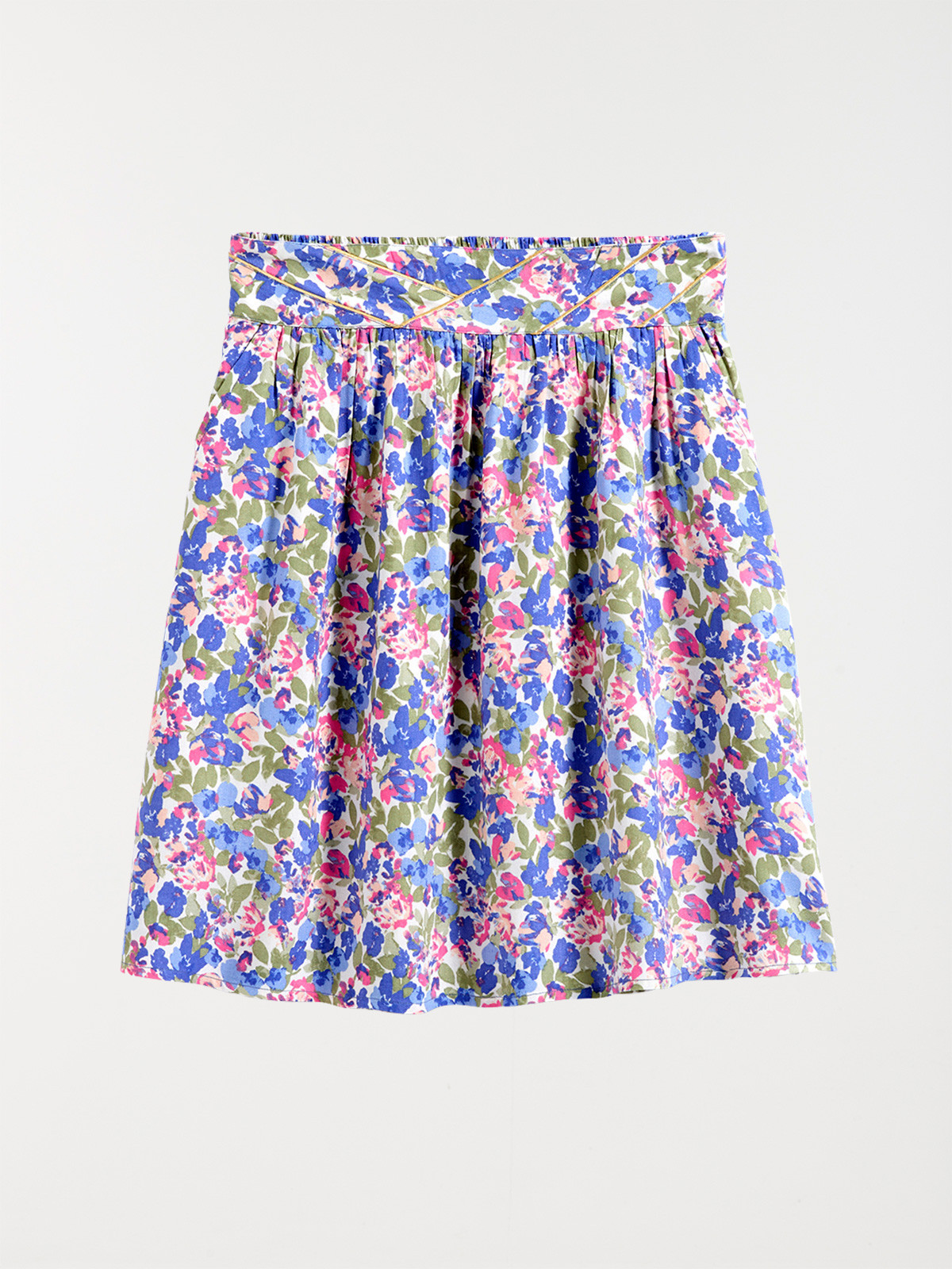 Jupe courte imprimée fleurie femme