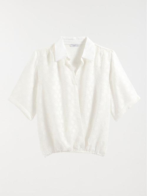 Blouse fleurie écru femme