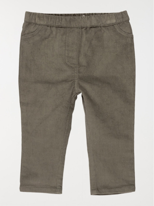 Jegging velours kaki kid fille (3-24M)