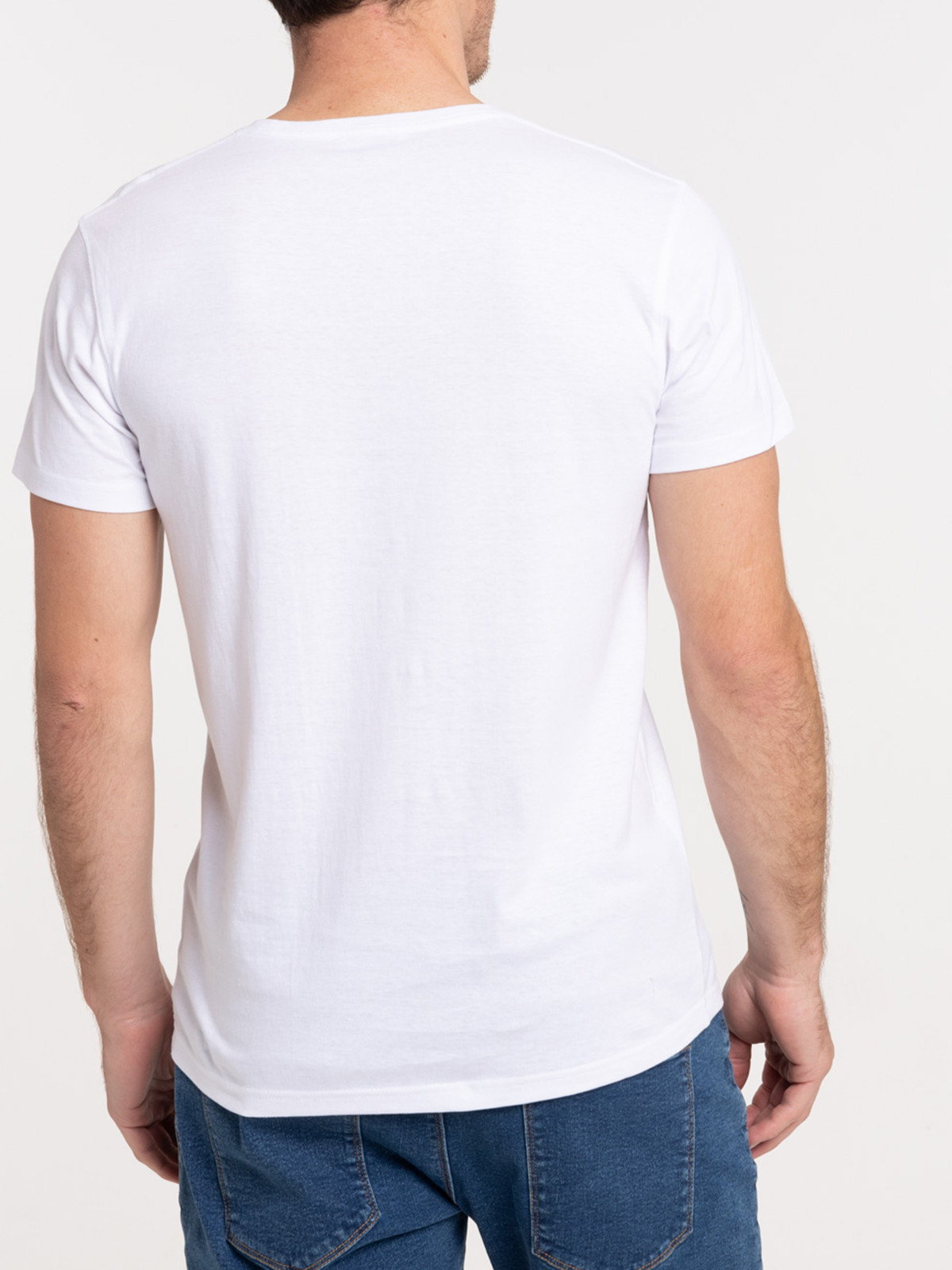 T-shirt basique col rond blanc homme 