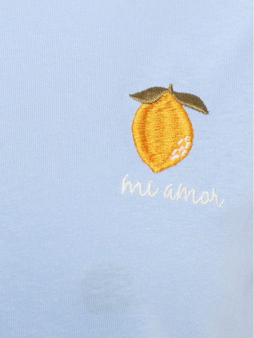 T-shirt citron brodé grande...