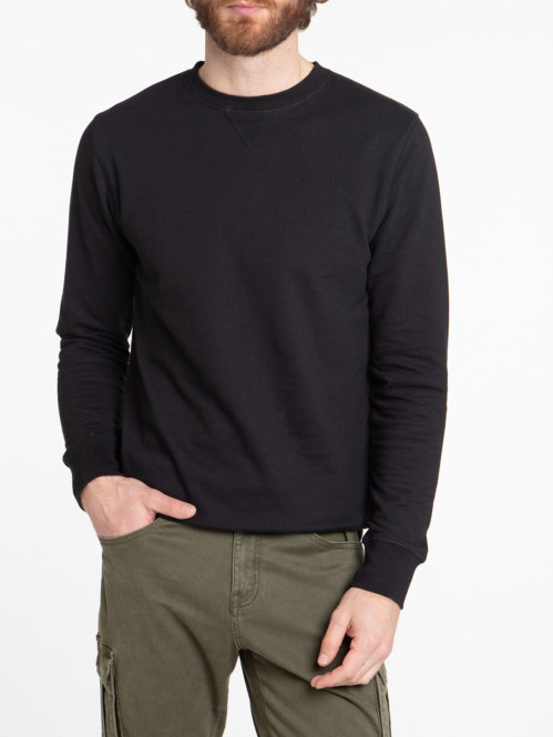 Sweat homme col rond coloris noir