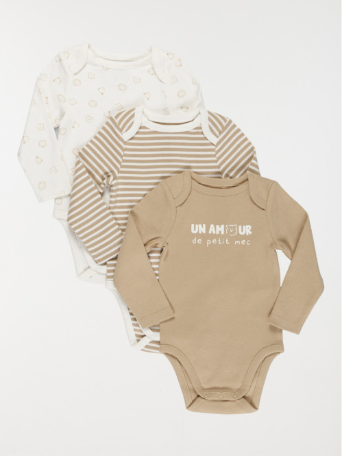 Lot de 3 bodies imprimés garçon (3-24M)