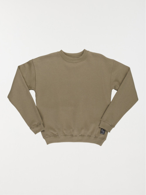 Sweat col rond vert sauge garçon (XXS-M)