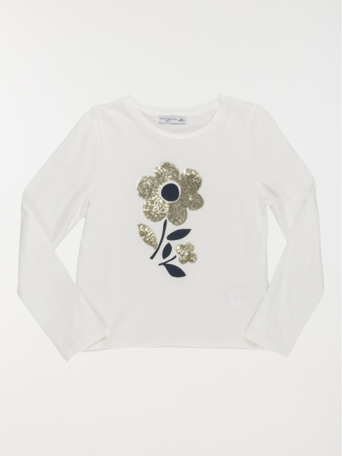 T-shirt fleurs sequins...