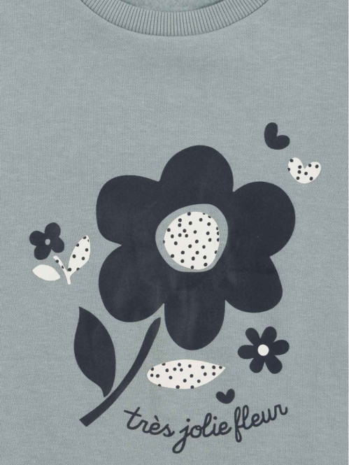 Sweat motifs fleurs fille...