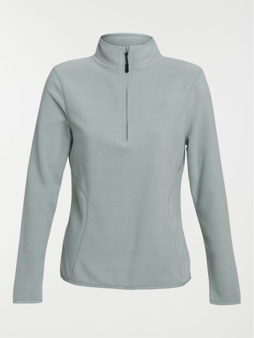Polaire jade col montant zippé femme