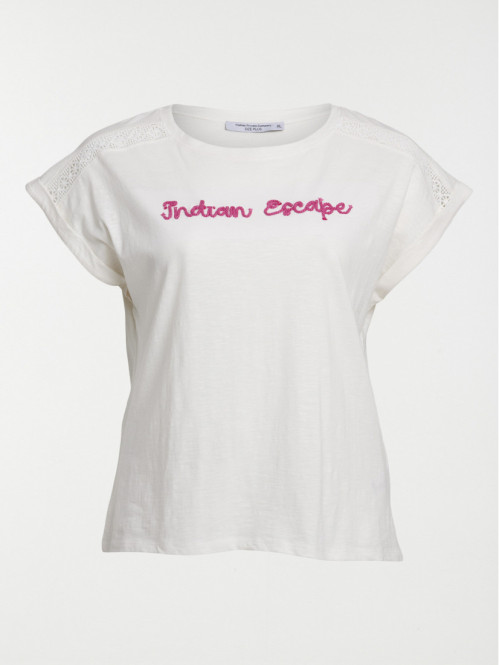 T-shirt brodé grande taille...