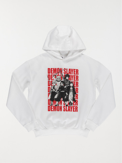 Sweat blanc Demon Slayer garçon (XXS-M)