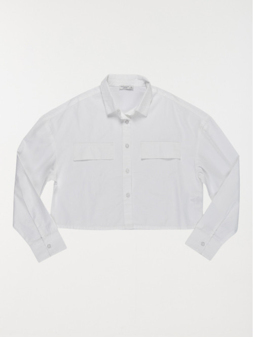 Chemise courte blanche fille (XXS-M)