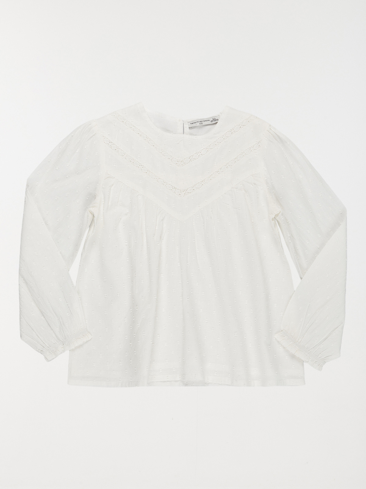 Blouse plumetis blanche fille (3-12A)