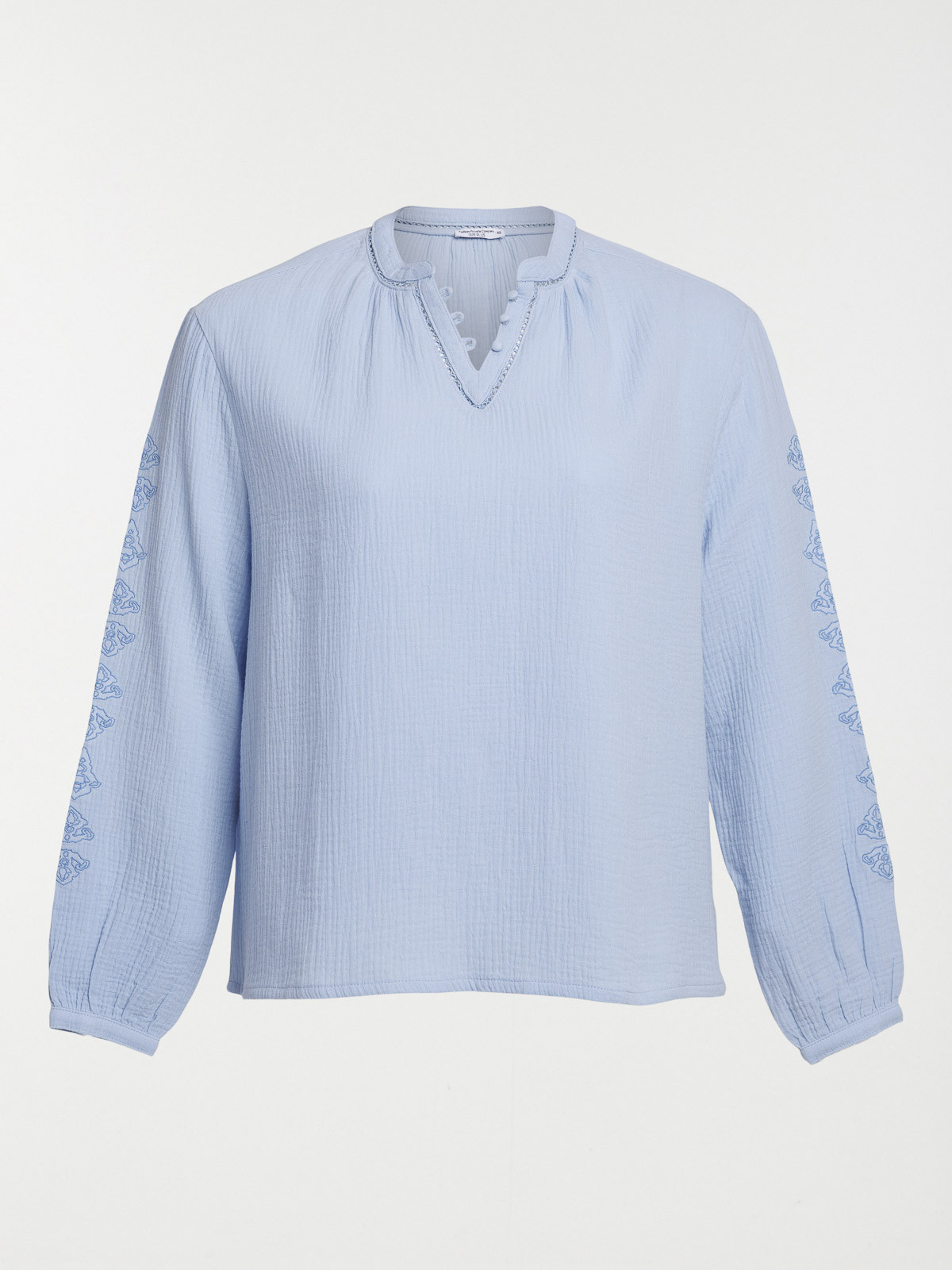 Blouse bleu pâle grande taille femme
