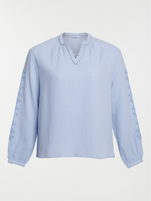 Blouse bleu pâle grande...