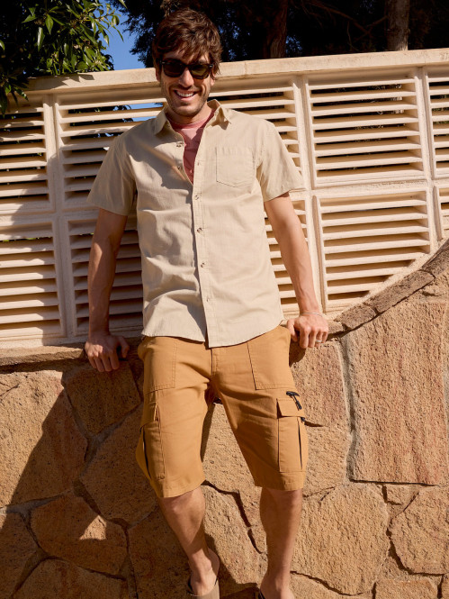 Bermuda cargo caramel homme