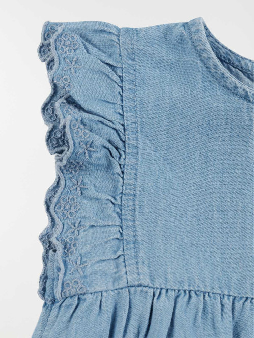 Barboteuse bleach denim...