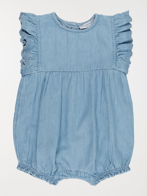 Barboteuse bleach denim...