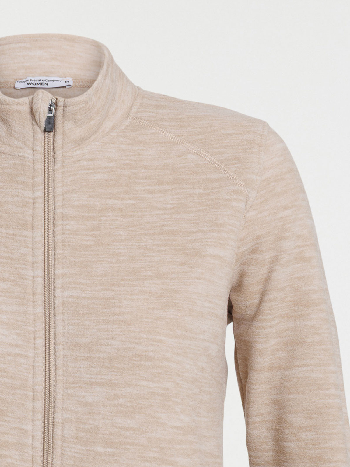 Polaire beige chiné zippé femme Polaire beige chiné zippé femme