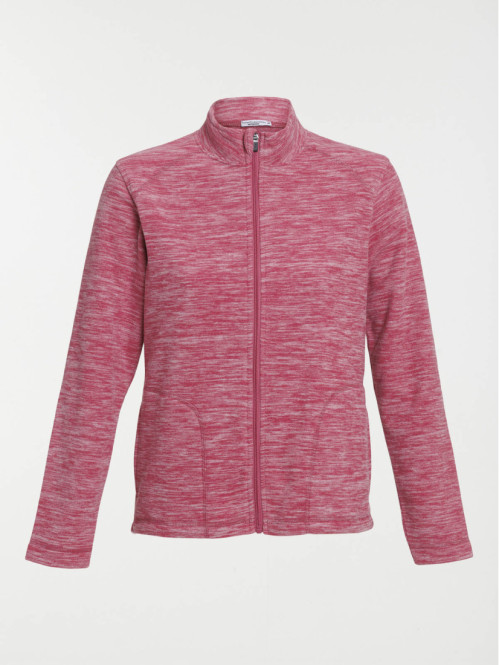 Polaire corail chiné zippé femme