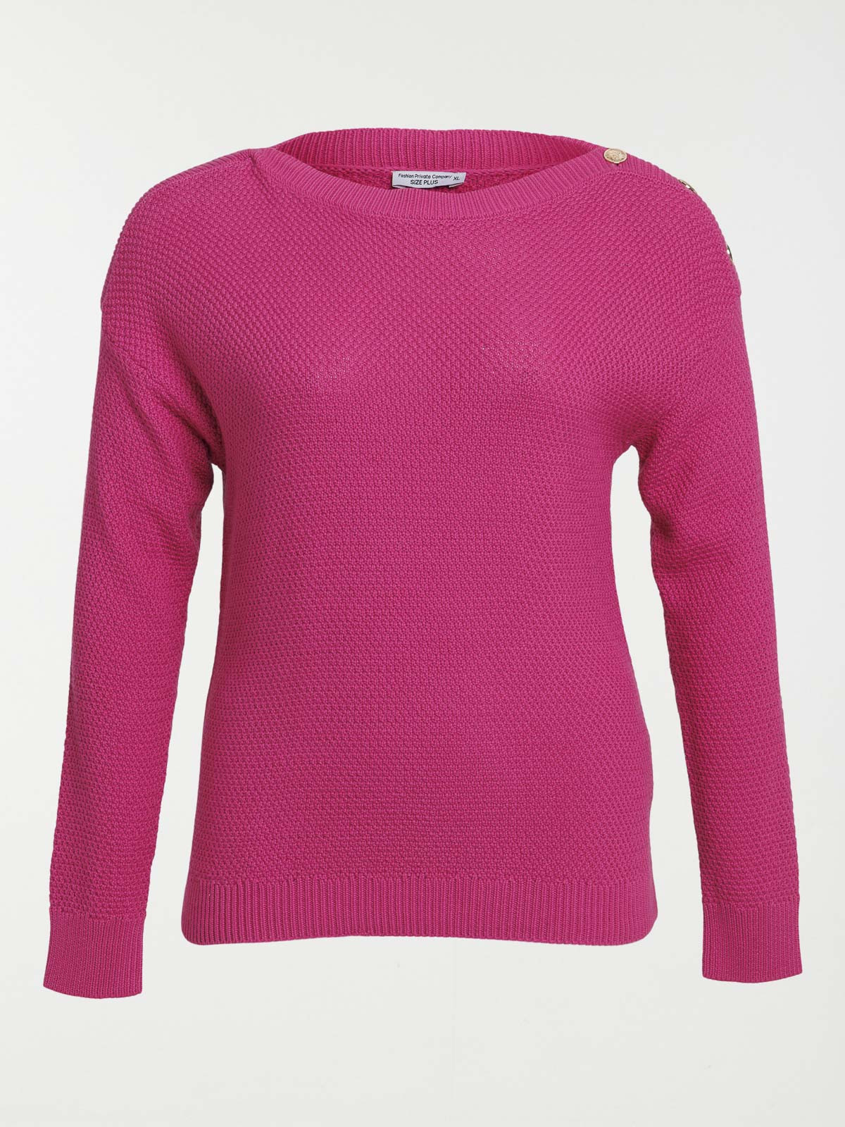 Pull boutons épaules femme grande taille