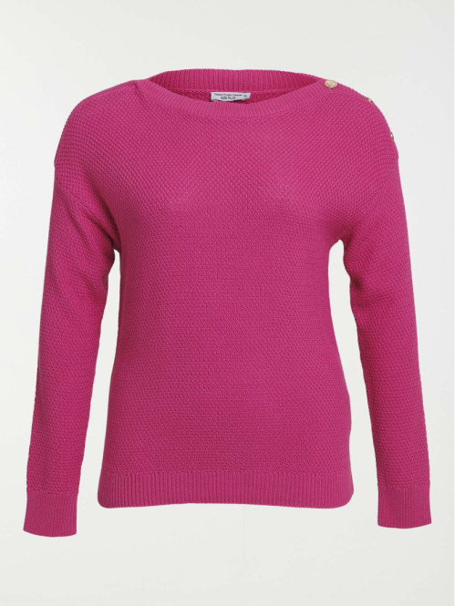 Pull boutons épaules femme grande taille