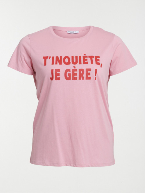 T-shirt message grande taille femme