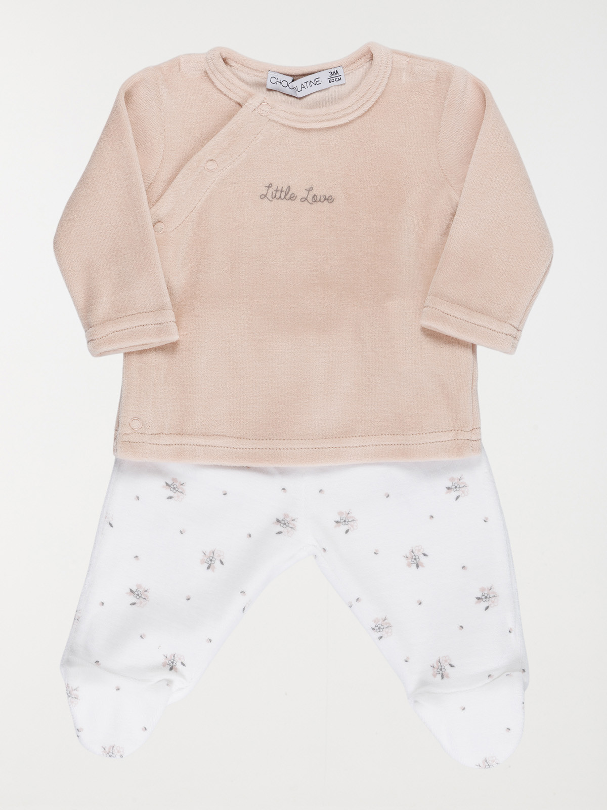 Pyjama imprimés fleurs fille (0-9M)