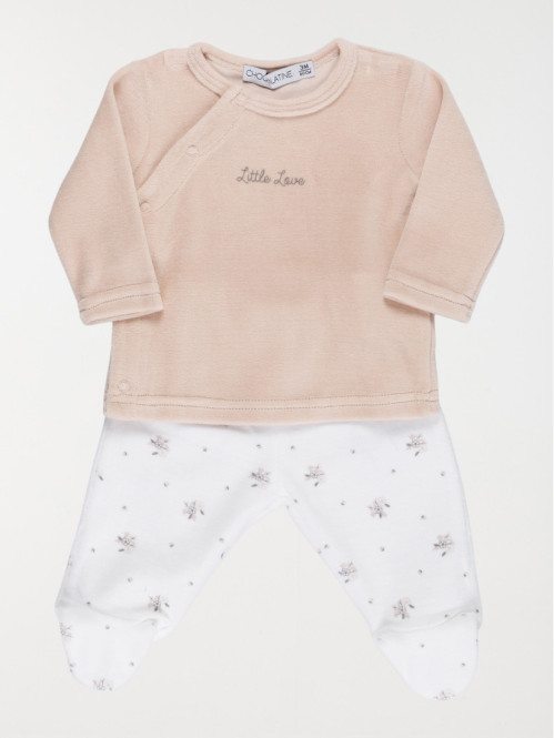 Pyjama imprimés fleurs fille (0-9M)