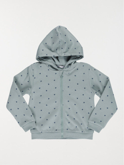 Sweat capuche coeur fille (3-12A)