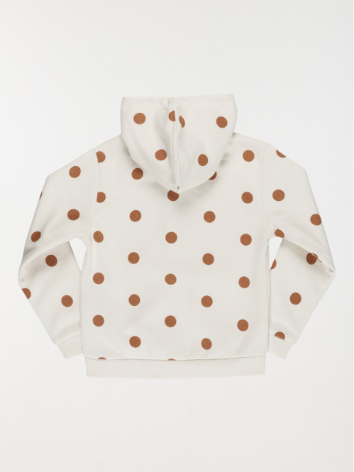 Sweat capuche à pois fille...
