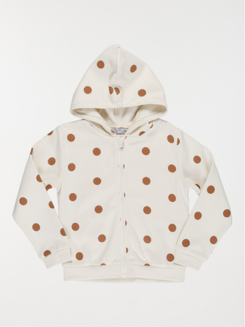 Sweat capuche à pois fille (3-12A)