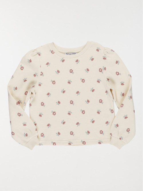 Sweat imprimé fleuri fille (3-12A)