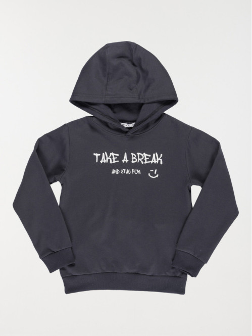 Sweat à capuche graphite garçon (3-12A)