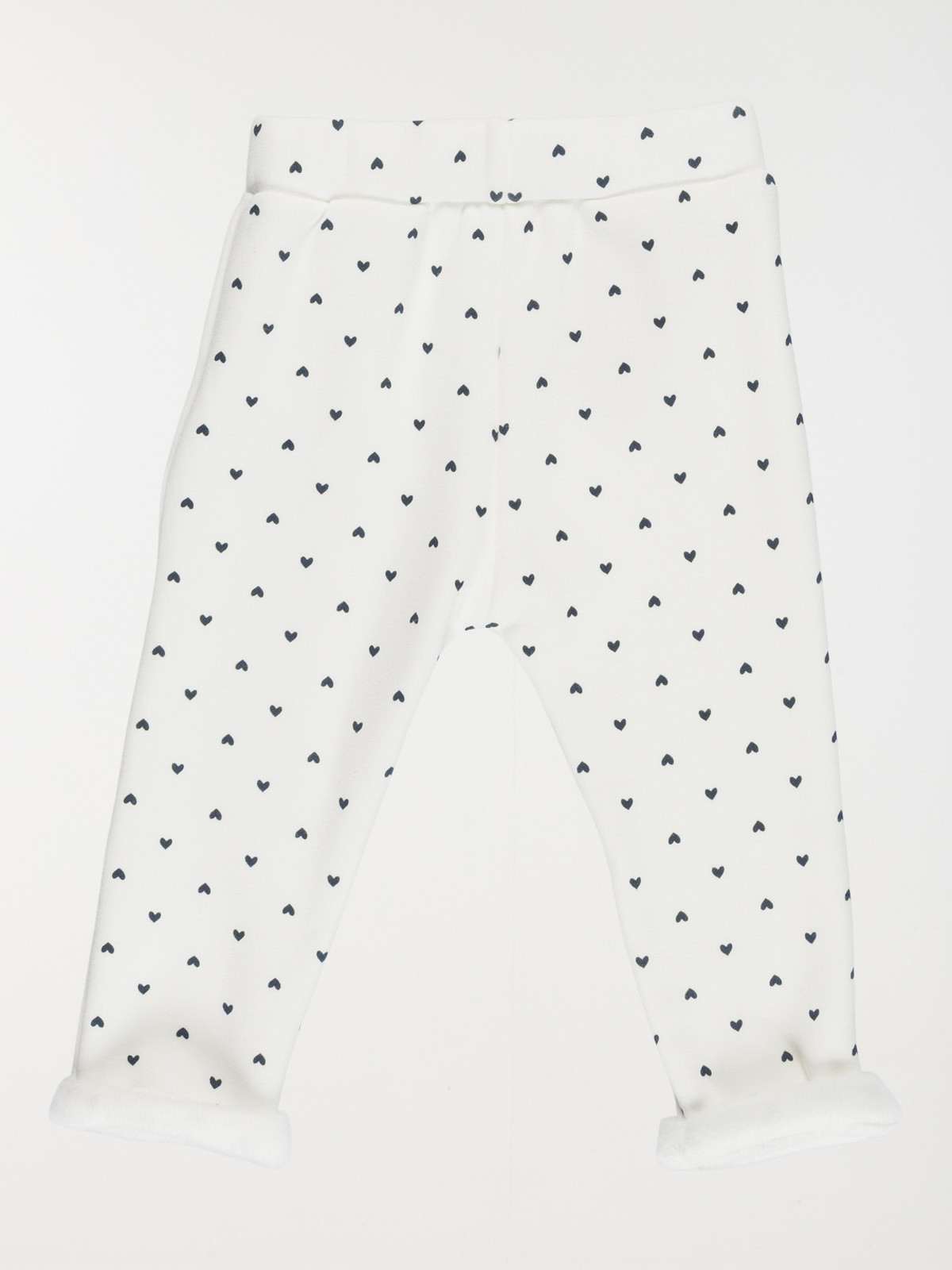 Pantalon écru motif coeur fille (3-36M)