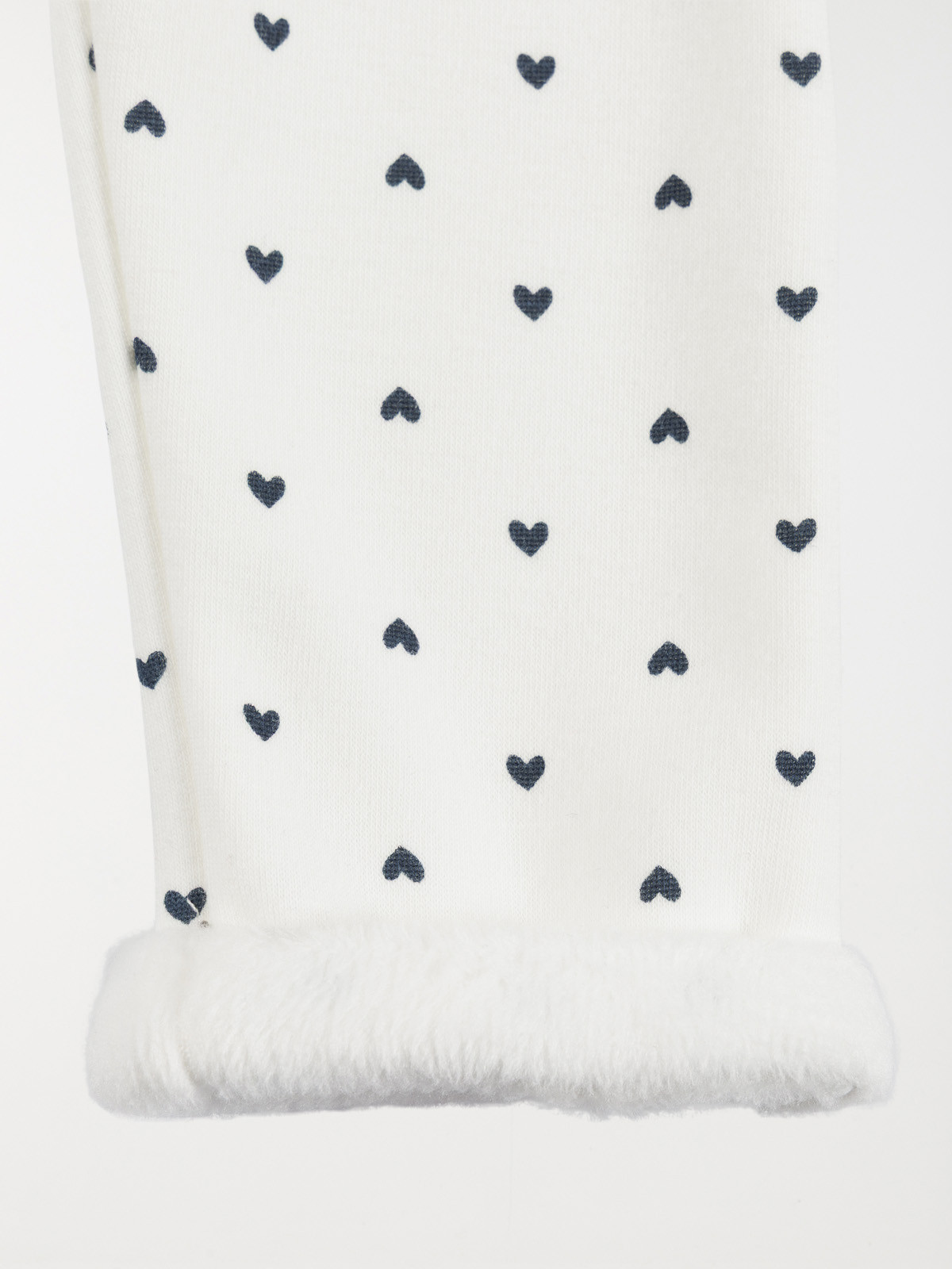 Pantalon écru motif coeur fille (3-36M)