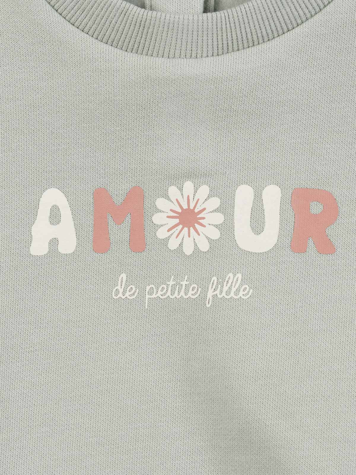 Sweat à message amour fille (3-36M) Sweat à message amour fille (3-36M)
