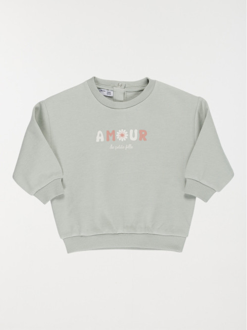 Sweat à message amour fille (3-36M)