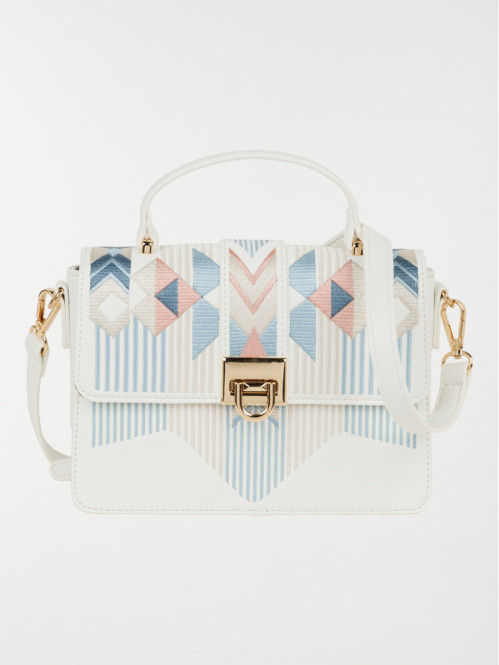 Sac broderie bandoulière femme