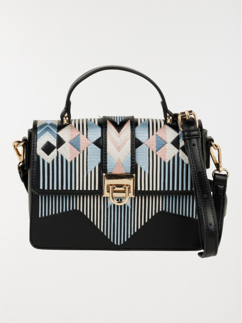 Sac broderie bandoulière femme