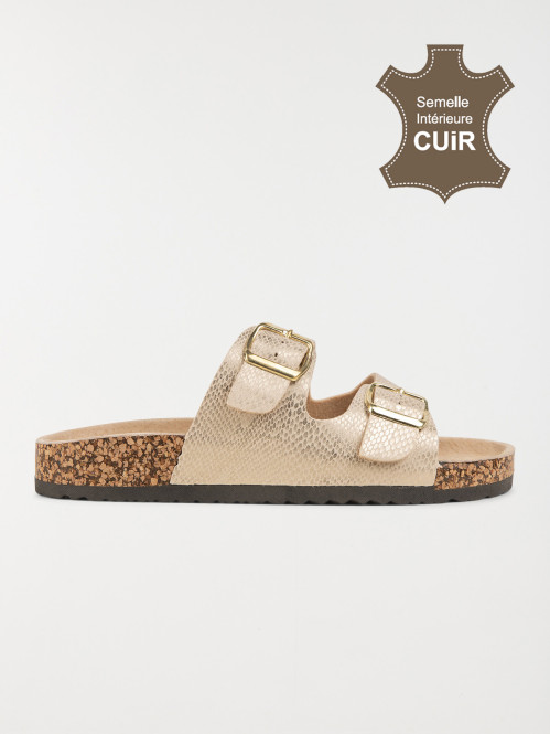 Mule beige femme 2 brides (36-41)