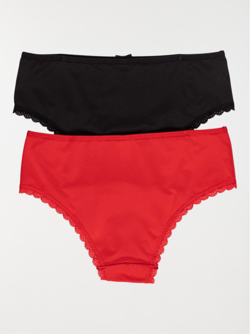 Lot 2 shorties rouge kiss femme (S-XL)