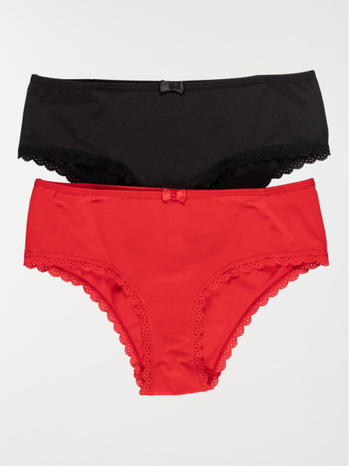 Lot 2 shorties rouge kiss femme (S-XL)