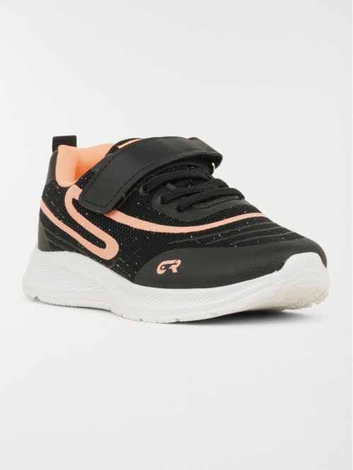 Basket corail et noire fille (31-35)