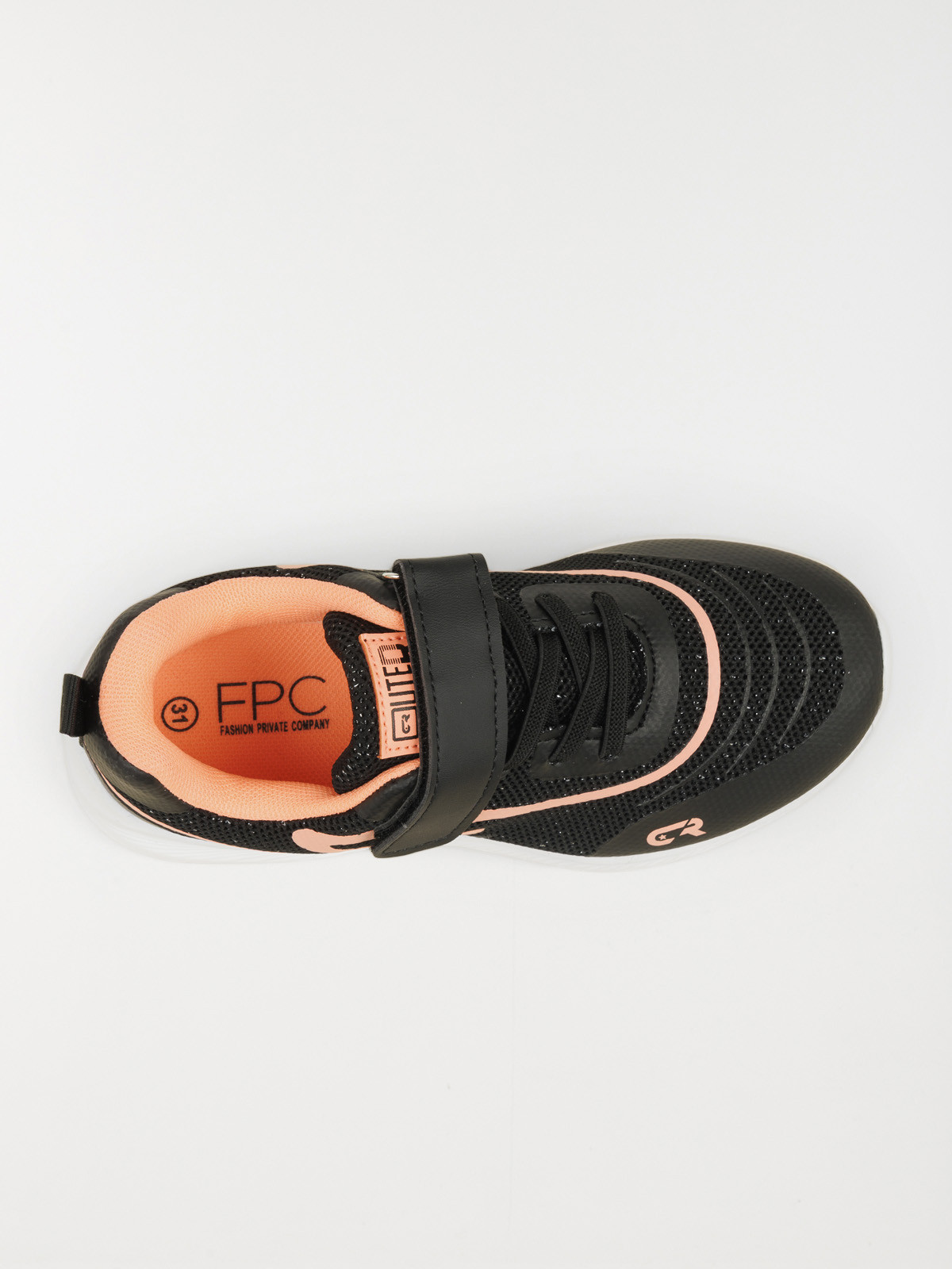 Basket corail et noire fille (31-35)
