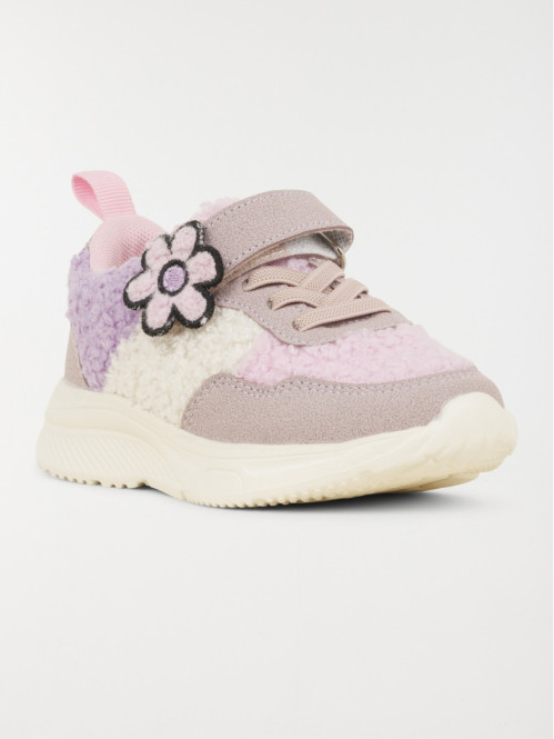 Basket sport scratch fleur fille (24-30)