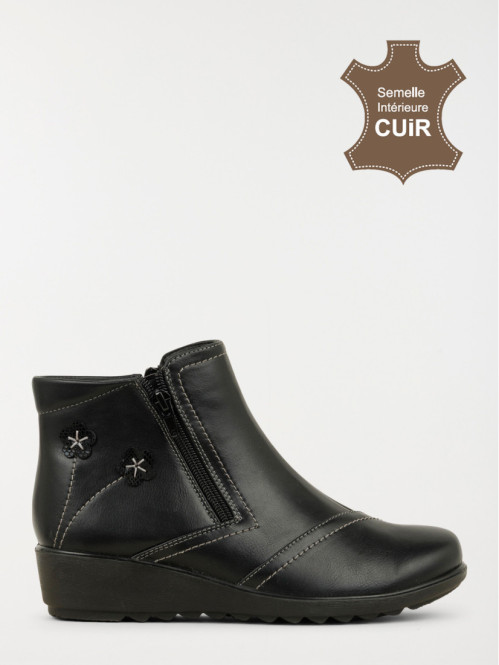 Bottines noires confort femme (37-42)