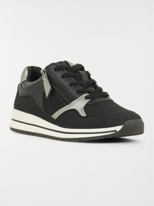 Basket noire zip et lacet...